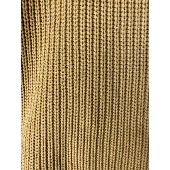 JENNI KAYNE SWEATER FISHERMAN ORGANIC COTTON MUSTARD MARIGOLD KNIT LONGLINE - Picture 10 of 13